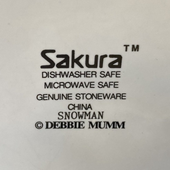 Debbie Mumm Snowman w/Baseball Cap Utensil Holder Jar Sakura Crock Christmas VTG - Picture 10 of 10